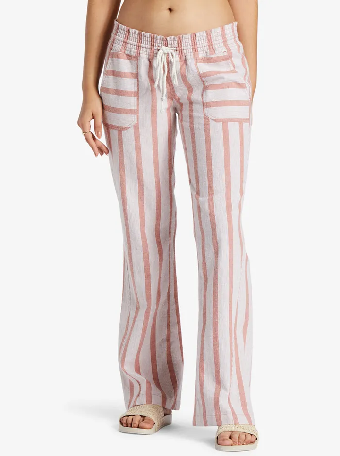 Roxy Pants and Jeans Oceanside Flared Pants Cedar Wood Bonzer Bico Stripe 8211 Womens Roxy Pants and Jeans Oceanside Flared Pants Cedar Wood Bonzer Bico Stripe 8211 Womens