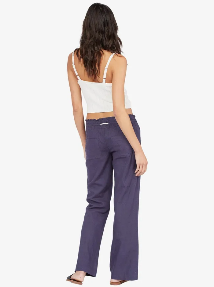 Roxy Pants and Jeans Oceanside Flared Pants Mood Indigo 8211 Womens