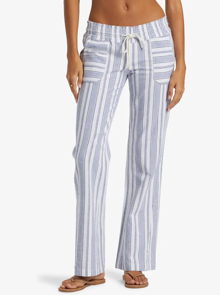 Roxy Pants and Jeans Oceanside Flared Pants Mood Indigo Beachside Stripe 8211 Womens Roxy Pants and Jeans Oceanside Flared Pants Mood Indigo Beachside Stripe 8211 Womens