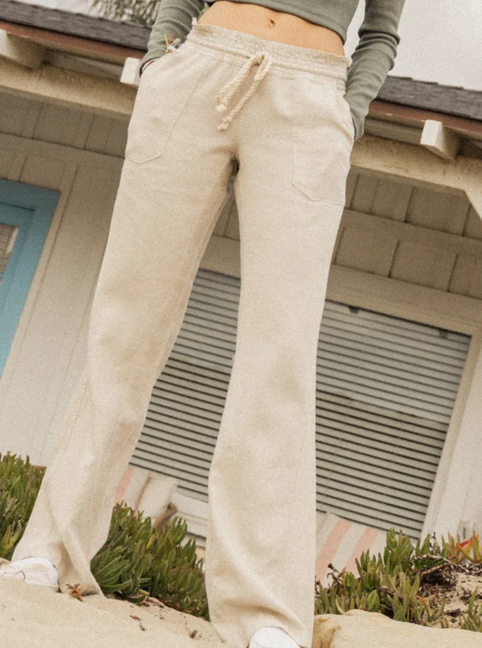 Roxy Pants and Jeans Oceanside Flared Pants Stone 8211 Womens