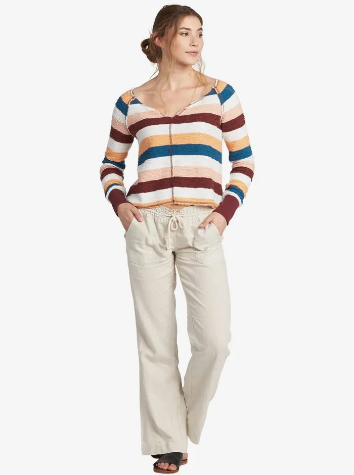 Roxy Pants and Jeans Oceanside Flared Pants Stone 8211 Womens