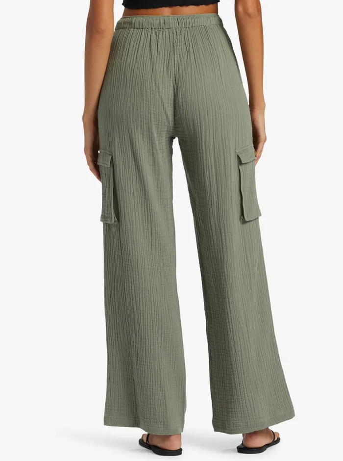 Roxy Pants and Jeans Precious HighWaist Solid Cargo Pants Agave Green 8211 Womens