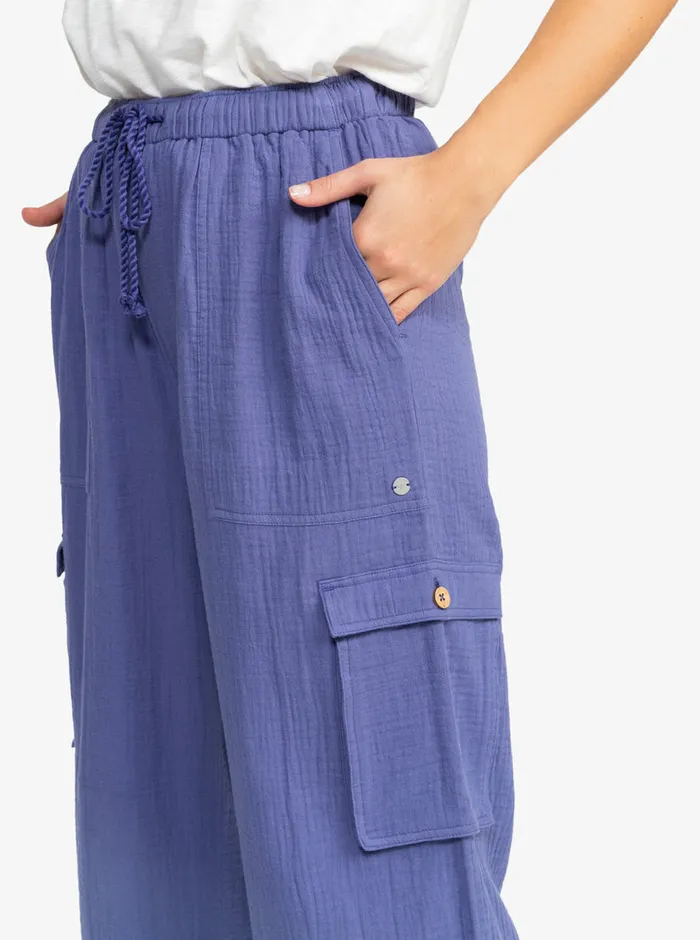 Roxy Pants and Jeans Precious HighWaist Solid Cargo Pants Marlin 8211 Womens