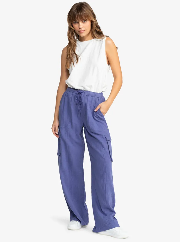 Roxy Pants and Jeans Precious HighWaist Solid Cargo Pants Marlin 8211 Womens