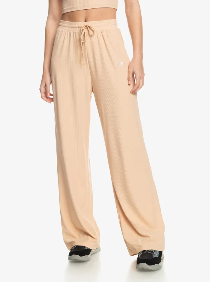 Roxy Pants and Jeans Rise and Vibe Rib Wide Leg Pants Toasted Almond 8211 Womens Roxy Pants and Jeans Rise and Vibe Rib Wide Leg Pants Toasted Almond 8211 Womens