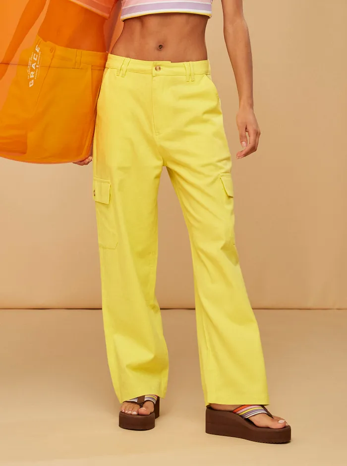Roxy Pants and Jeans SurfKindKate Cargo Pants Yellow Plum 8211 Womens