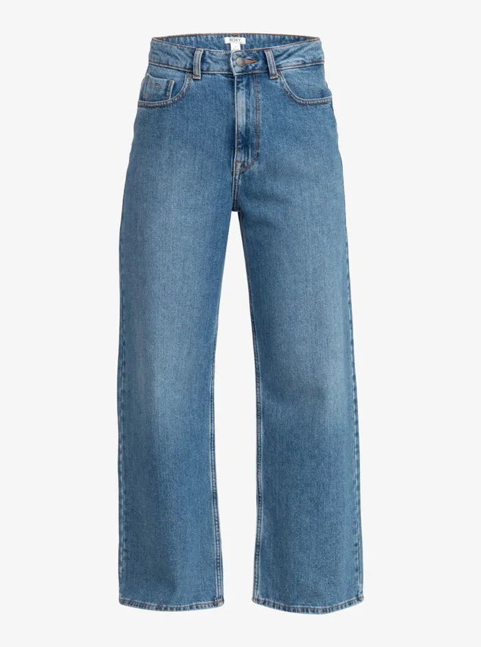 Roxy Pants and Jeans Surf On Cloud High Wide Leg Jeans Medium Blue 8211 Womens