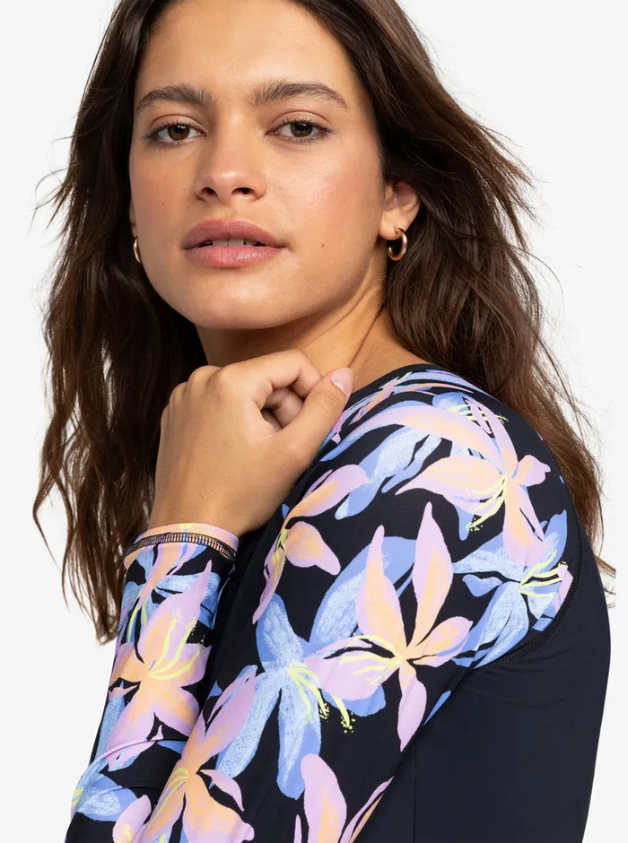 Roxy Rashguards Active LongSleeve Printed Rashguard Anthracite Kiss 8211 Womens