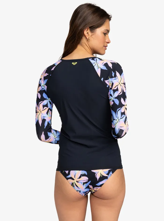 Roxy Rashguards Active LongSleeve Printed Rashguard Anthracite Kiss 8211 Womens