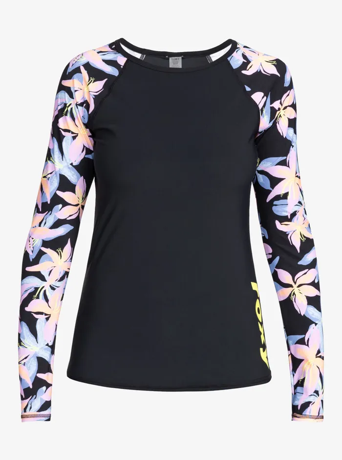 Roxy Rashguards Active LongSleeve Printed Rashguard Anthracite Kiss 8211 Womens