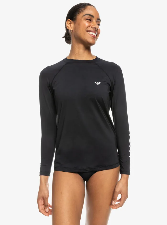 Roxy Rashguards Essentials Long Sleeve Rashguard Anthracite 8211 Womens
