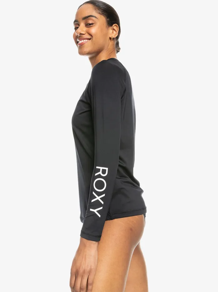 Roxy Rashguards Essentials Long Sleeve Rashguard Anthracite 8211 Womens