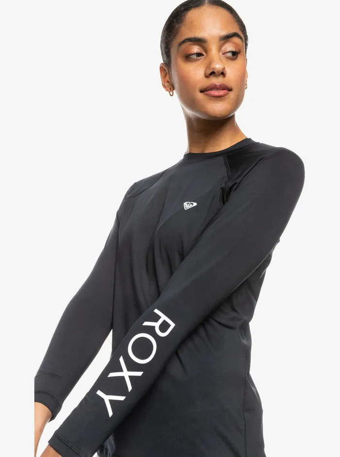 Roxy Rashguards Essentials Long Sleeve Rashguard Anthracite 8211 Womens