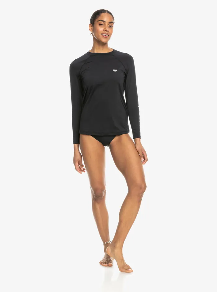 Roxy Rashguards Essentials Long Sleeve Rashguard Anthracite 8211 Womens