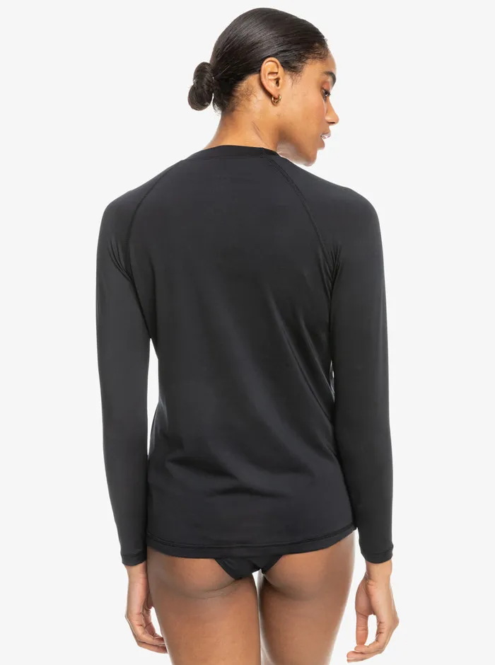 Roxy Rashguards Essentials Long Sleeve Rashguard Anthracite 8211 Womens