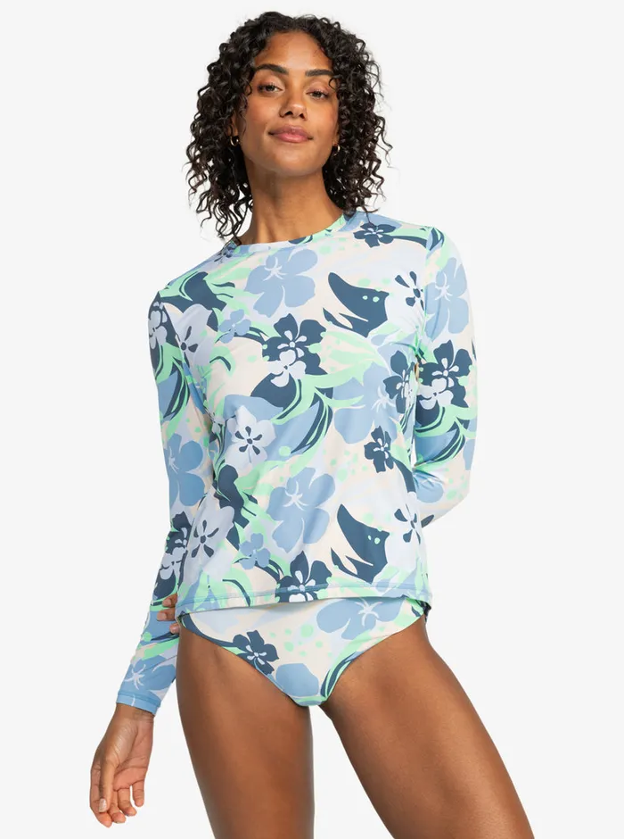 Roxy Rashguards Sea Skippin Printed Long Sleeve Rashguard Vintage Indigo Archive Roxy 8211 Womens Roxy Rashguards Sea Skippin Printed Long Sleeve Rashguard Vintage Indigo Archive Roxy 8211 Womens
