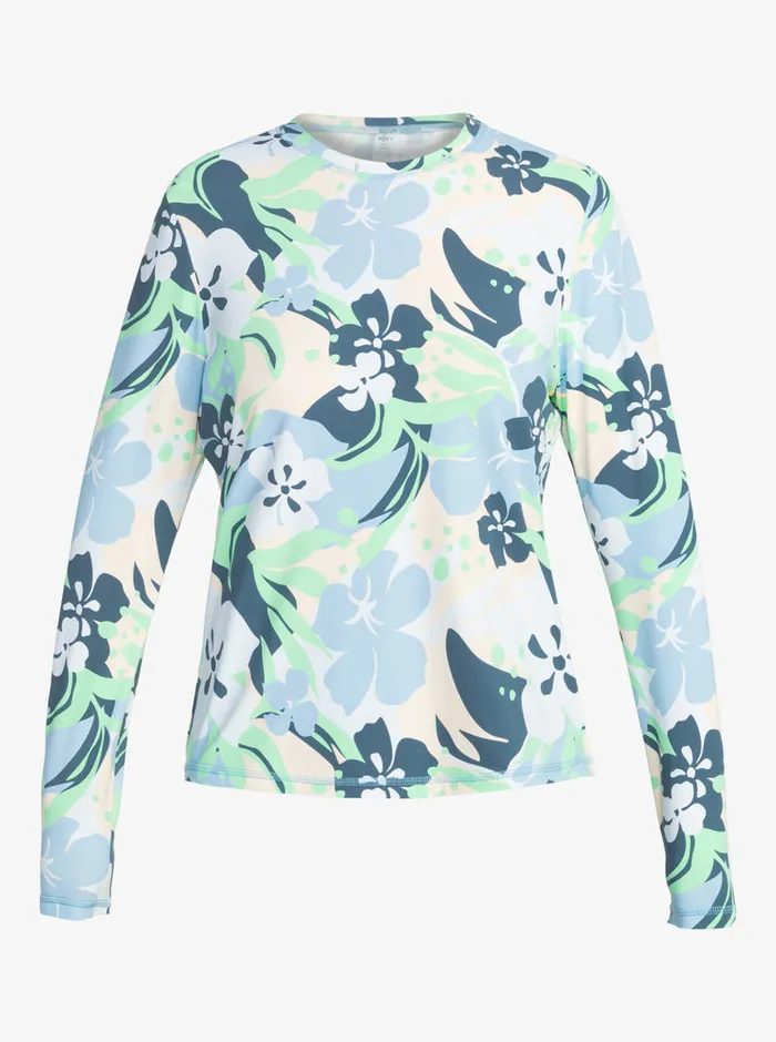Roxy Rashguards Sea Skippin Printed Long Sleeve Rashguard Vintage Indigo Archive Roxy 8211 Womens