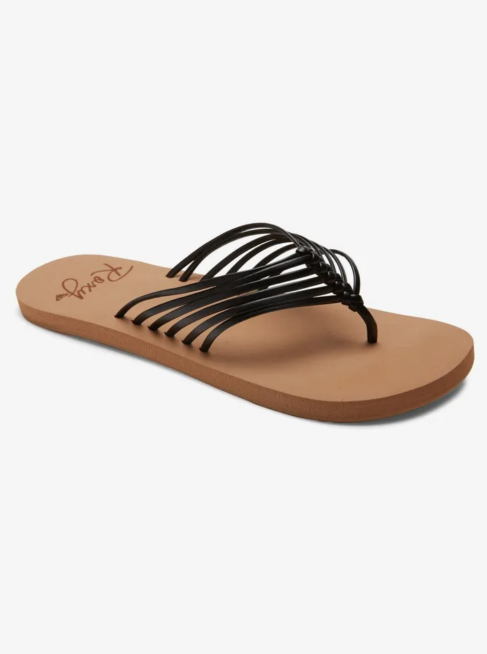 Roxy Sandals Jasmine FlipFlops Black 8211 Womens