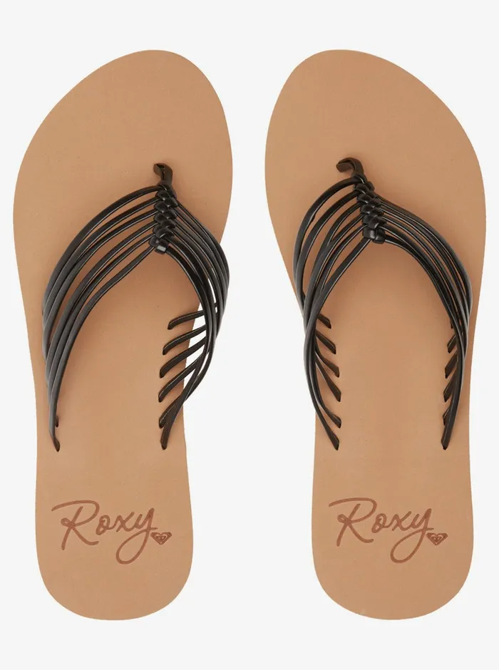 Roxy Sandals Jasmine FlipFlops Black 8211 Womens