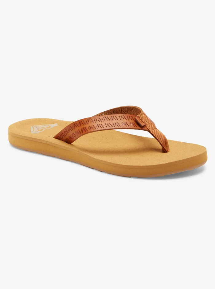 Roxy Sandals Porto Motif FlipFlops Tan 8211 Womens