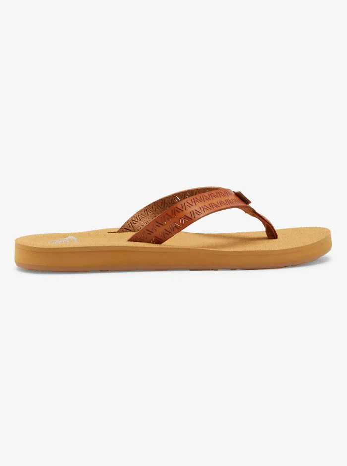 Roxy Sandals Porto Motif FlipFlops Tan 8211 Womens
