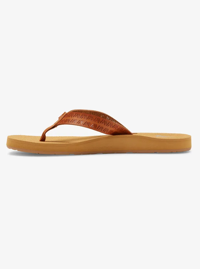 Roxy Sandals Porto Motif FlipFlops Tan 8211 Womens