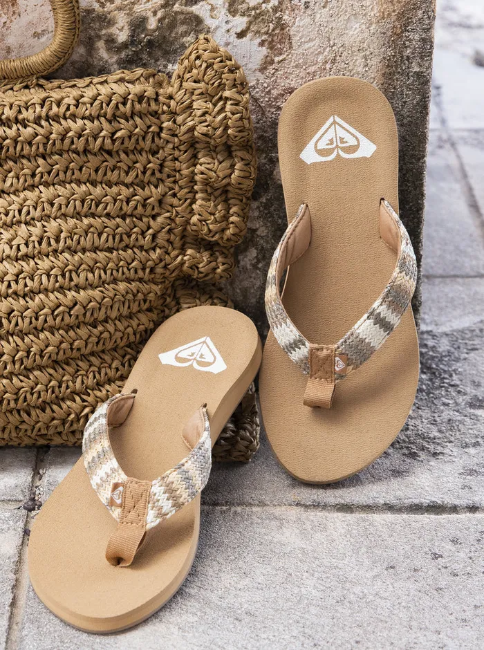 Roxy Sandals Porto Raffia FlipFlops Fall Leaf Multi 8211 Womens