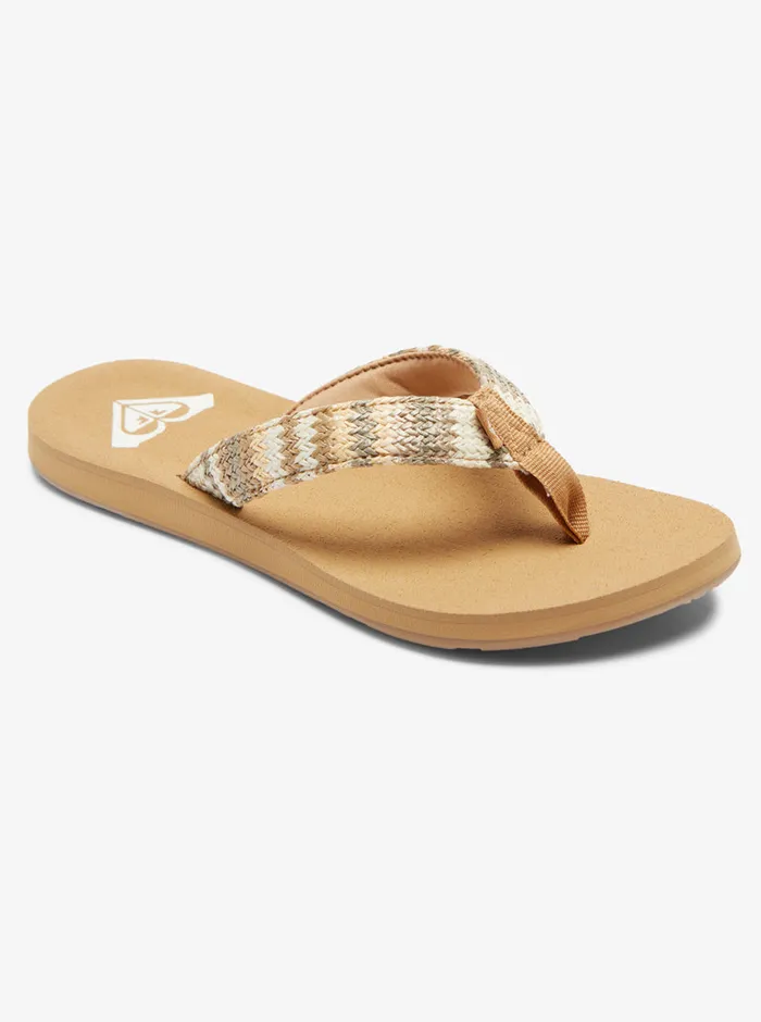Roxy Sandals Porto Raffia FlipFlops Fall Leaf Multi 8211 Womens
