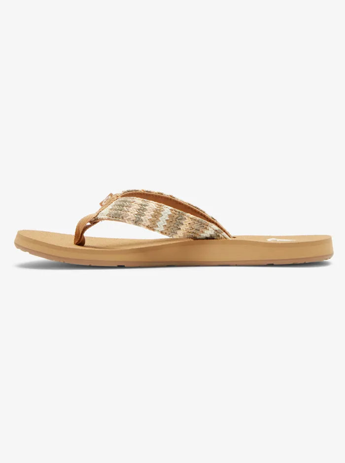 Roxy Sandals Porto Raffia FlipFlops Fall Leaf Multi 8211 Womens