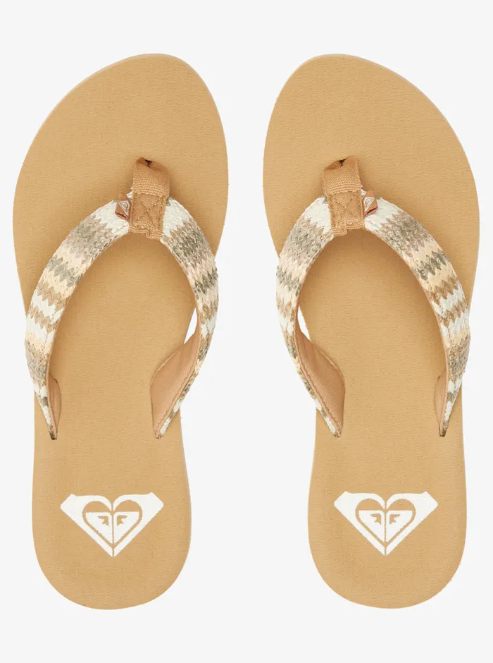 Roxy Sandals Porto Raffia FlipFlops Fall Leaf Multi 8211 Womens