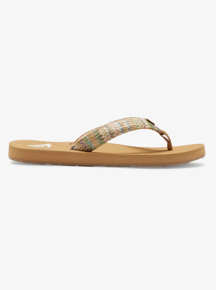 Roxy Sandals Porto Raffia II FlipFlops Multiolive 8211 Womens