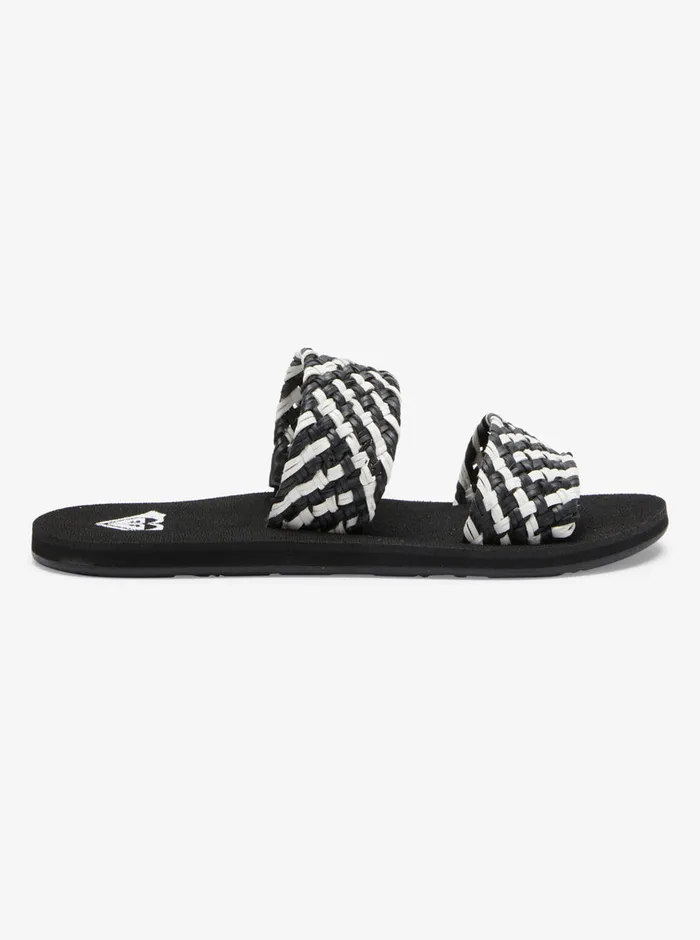 Roxy Sandals Porto Slide Slider Sandals Blackwhite 8211 Womens