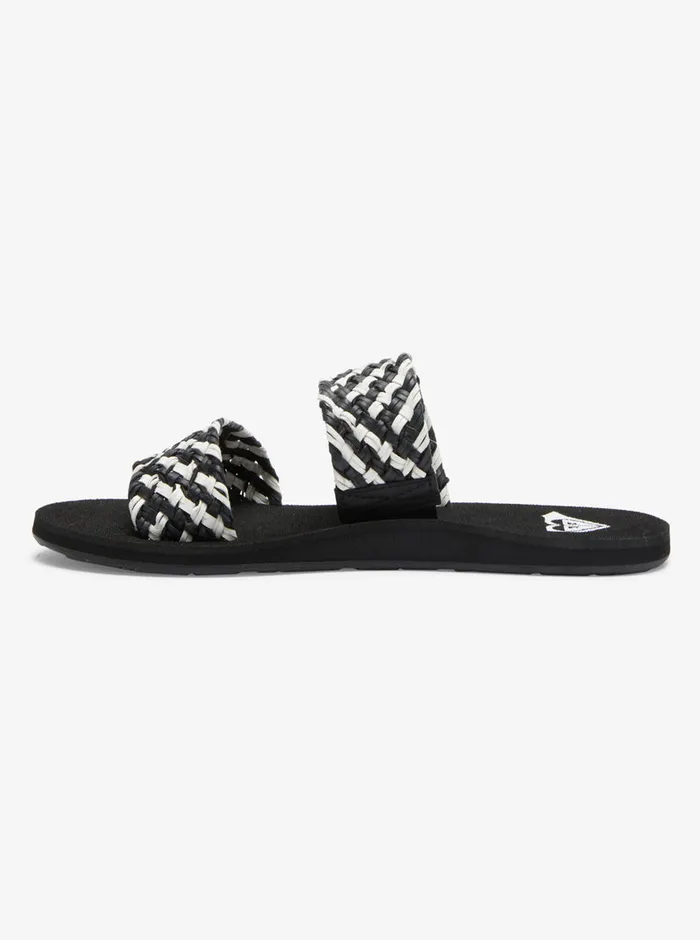 Roxy Sandals Porto Slide Slider Sandals Blackwhite 8211 Womens