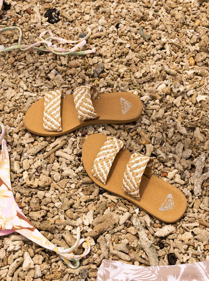 Roxy Sandals Porto Slide Slider Sandals Natural 8211 Womens