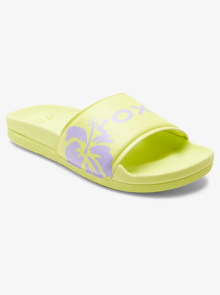 Roxy Sandals SurfKindKate Slippy Sandals Neon Yellow 8211 Womens