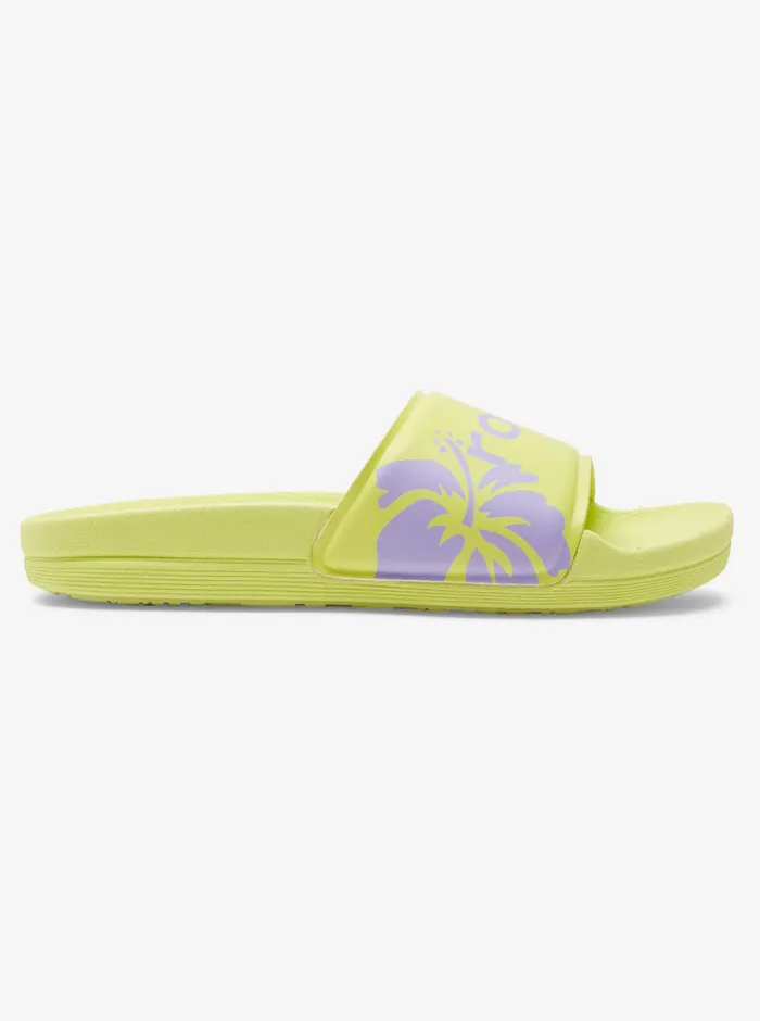 Roxy Sandals SurfKindKate Slippy Sandals Neon Yellow 8211 Womens