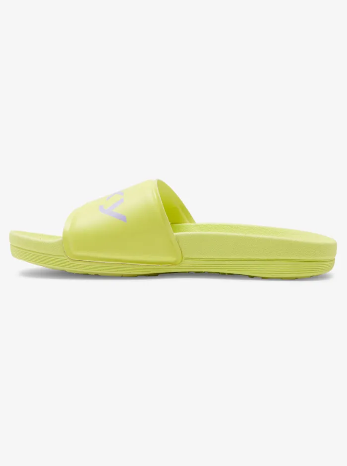 Roxy Sandals SurfKindKate Slippy Sandals Neon Yellow 8211 Womens