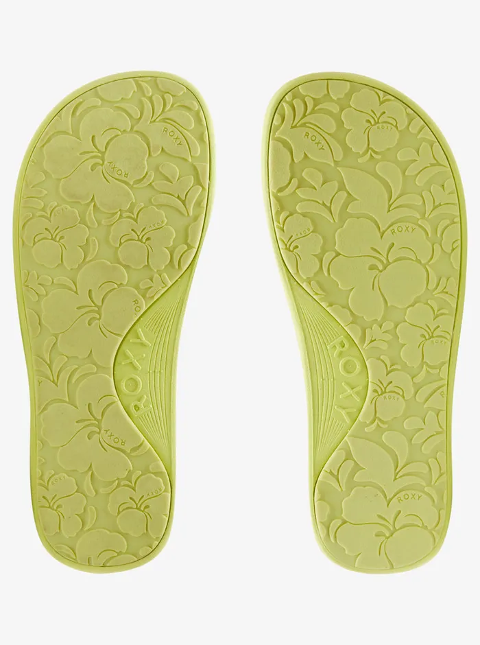 Roxy Sandals SurfKindKate Slippy Sandals Neon Yellow 8211 Womens