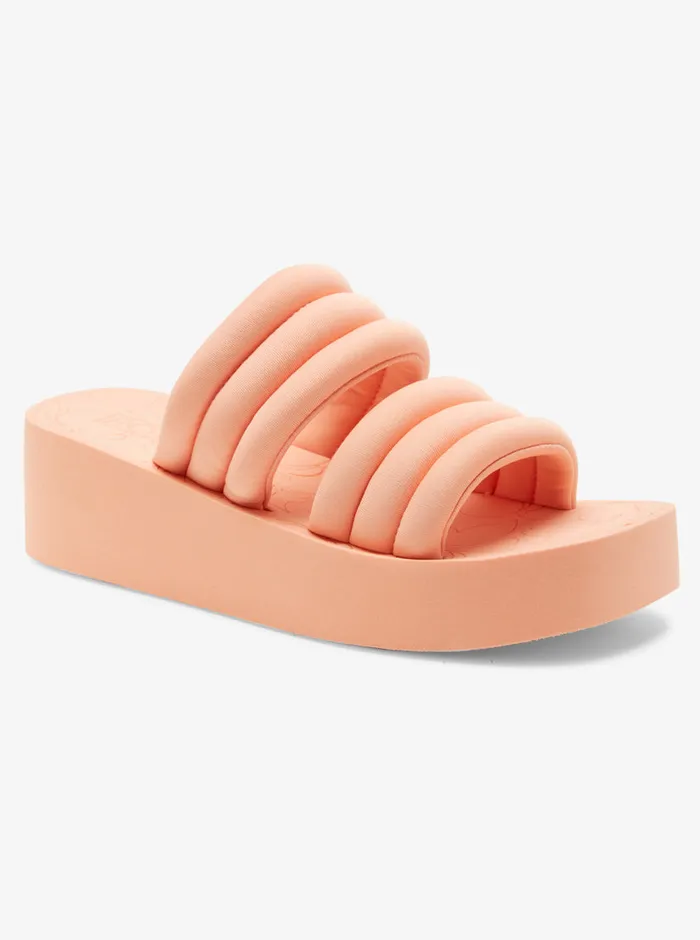 Roxy Sandals Totally Tubular Slide Sandals Peaches 8211 Womens