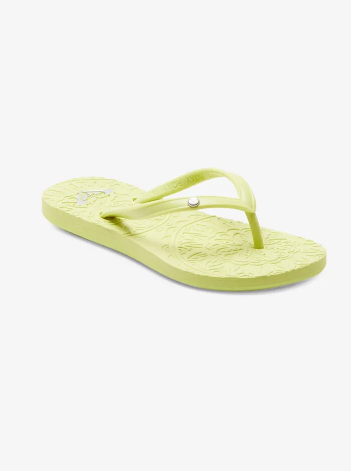 Roxy Shoes and Sandals 416 Antilles FlipFlops Lime Green 8211 Girls