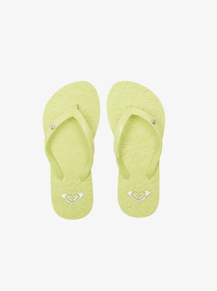 Roxy Shoes and Sandals 416 Antilles FlipFlops Lime Green 8211 Girls