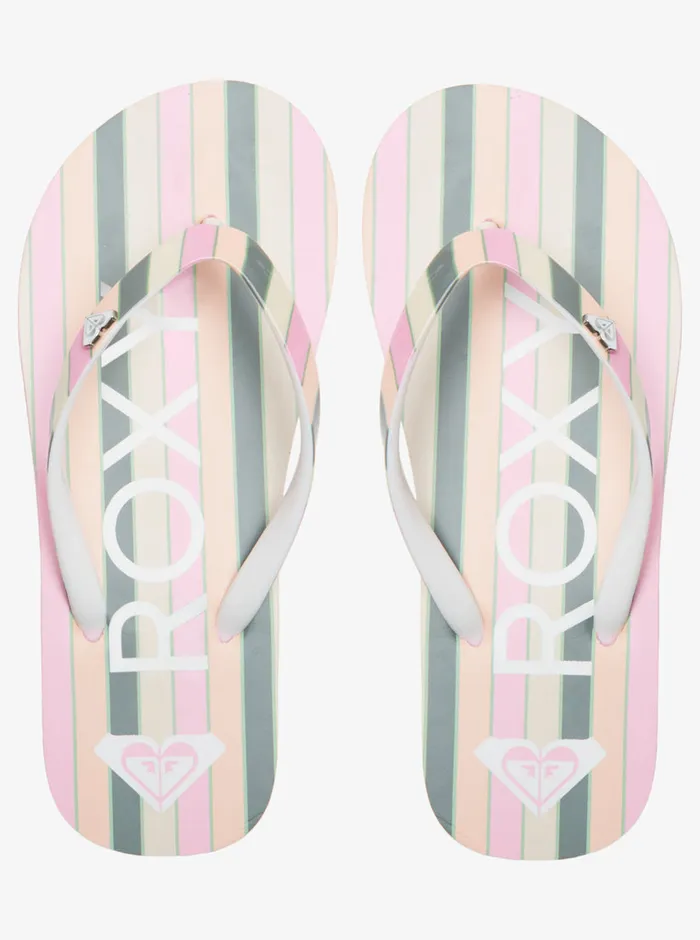 Roxy Shoes and Sandals 416 Pebbles Sandals Greenpink 8211 Girls