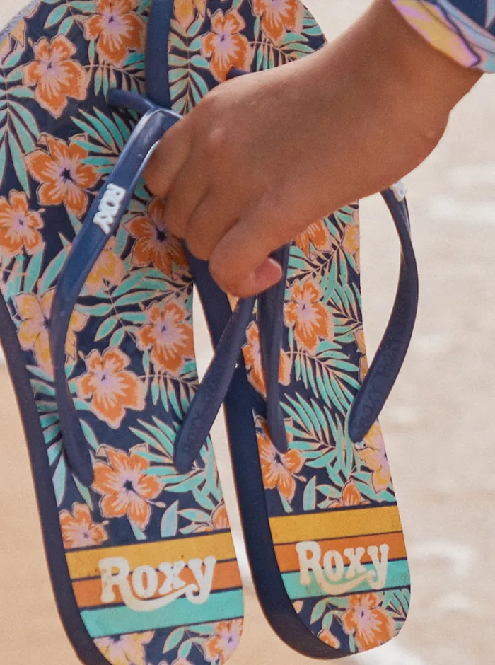 Roxy Shoes and Sandals 416 Viva Stamp Sandals Shady Blueorange 8211 Girls