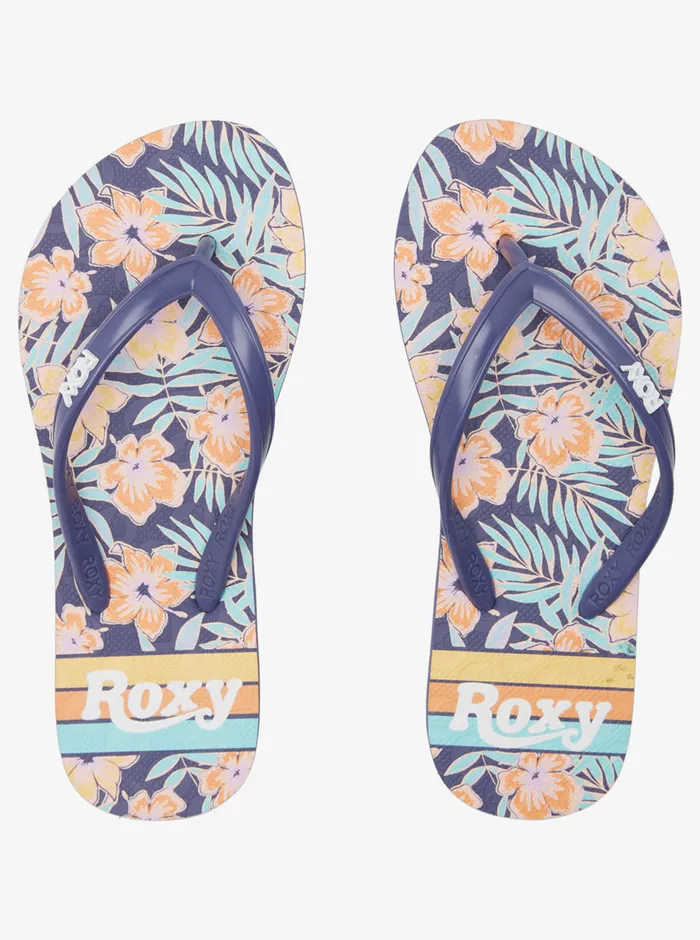 Roxy Shoes and Sandals 416 Viva Stamp Sandals Shady Blueorange 8211 Girls