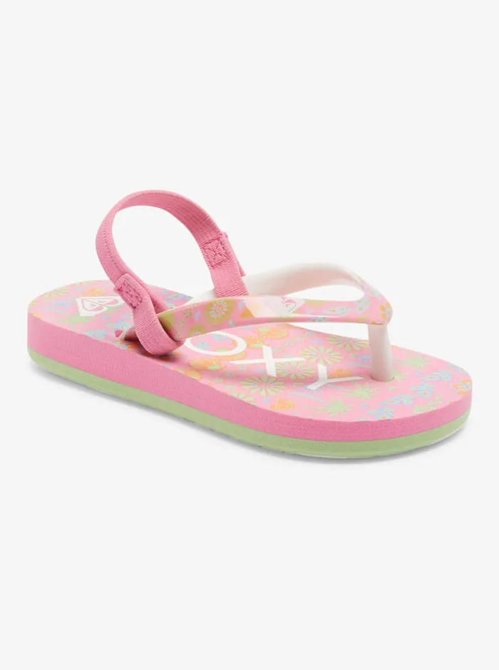 Roxy Shoes and Sandals Toddler039s Pebbles Sandals Crazy Pinksoft Lime 8211 Girls