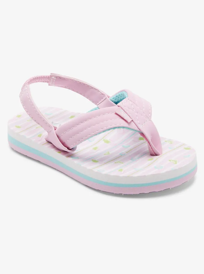 Roxy Shoes and Sandals Toddler039s Vista Loreto Sandals Whitelavender 8211 Girls