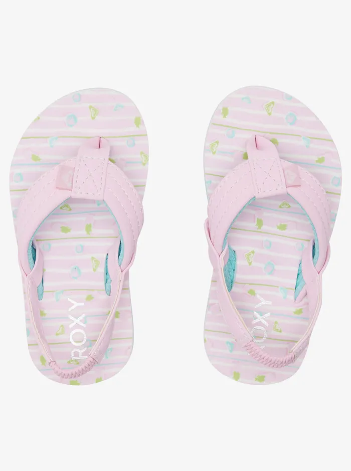 Roxy Shoes and Sandals Toddler039s Vista Loreto Sandals Whitelavender 8211 Girls
