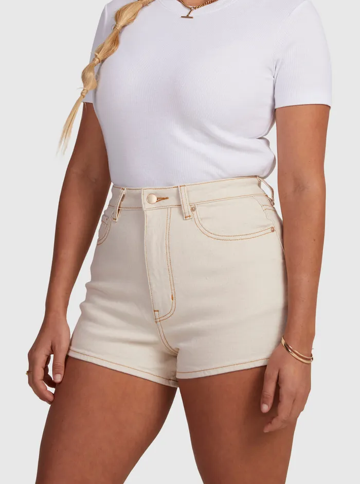 Roxy Shorts Chlo Natural Denim Shorts Natural 8211 Womens