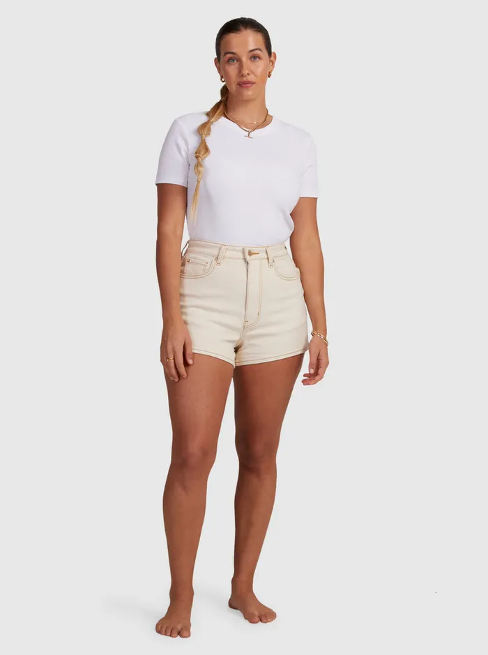 Roxy Shorts Chlo Natural Denim Shorts Natural 8211 Womens
