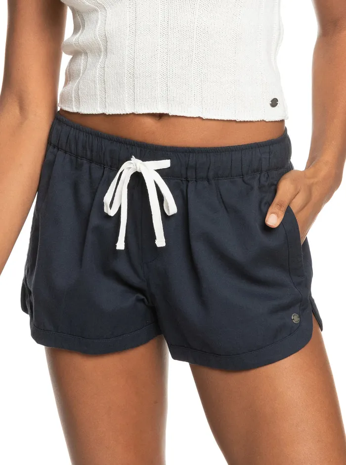 Roxy Shorts New Impossible Love Elastic Waist Shorts Mood Indigo 8211 Womens